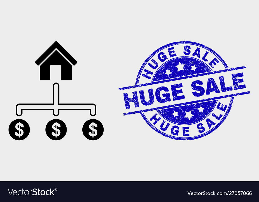 Bank Dollar Links Symbol und grunge riesigen Verkauf vector image Bank Dollar Links Symbol und grunge riesigen Verkauf