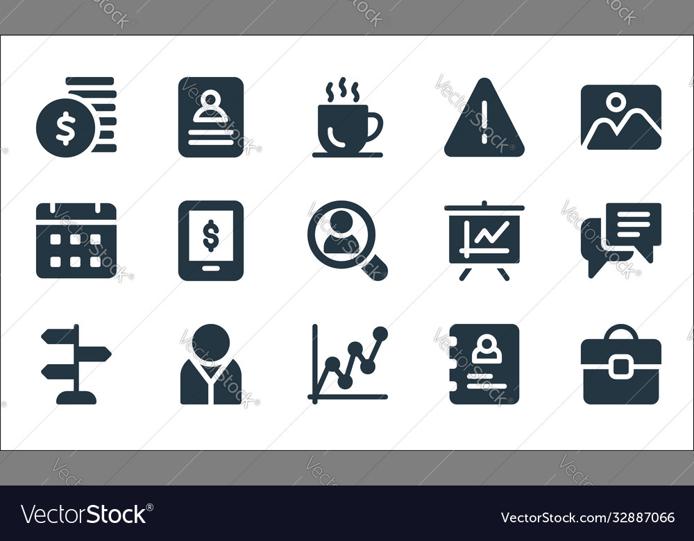 Business line icons linear set quality