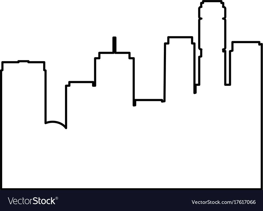 Cityscape futuristic buildings icon