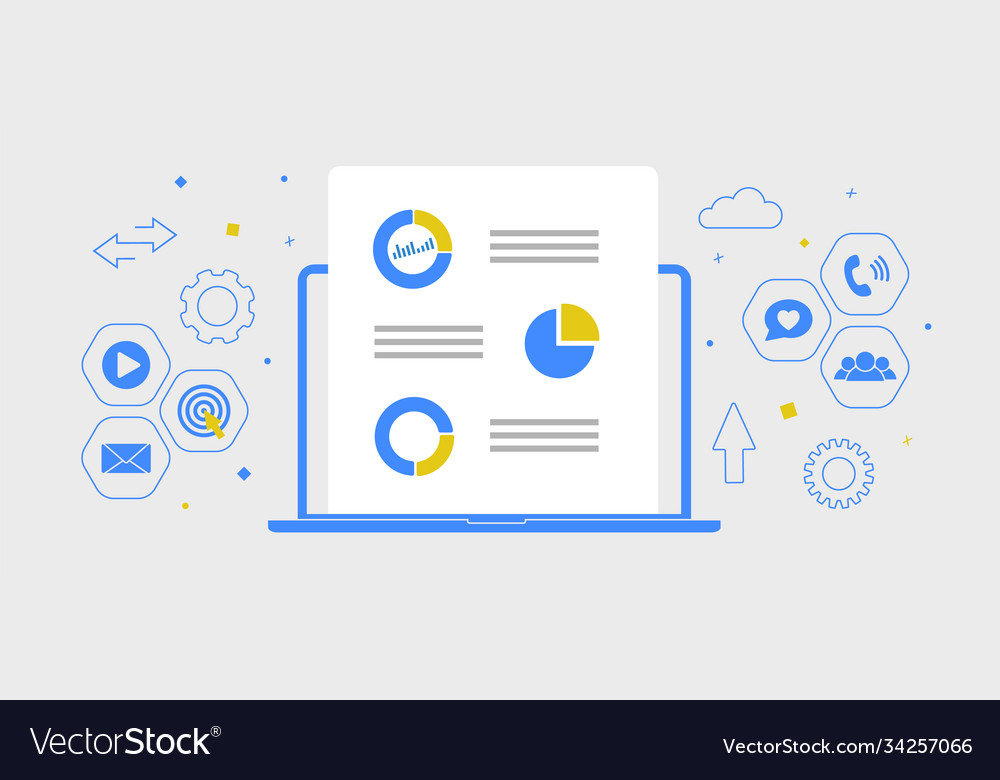 Digitale Marketing Flat Banner Business Konzept vector image Digitale Marketing Flat Banner Business Konzept