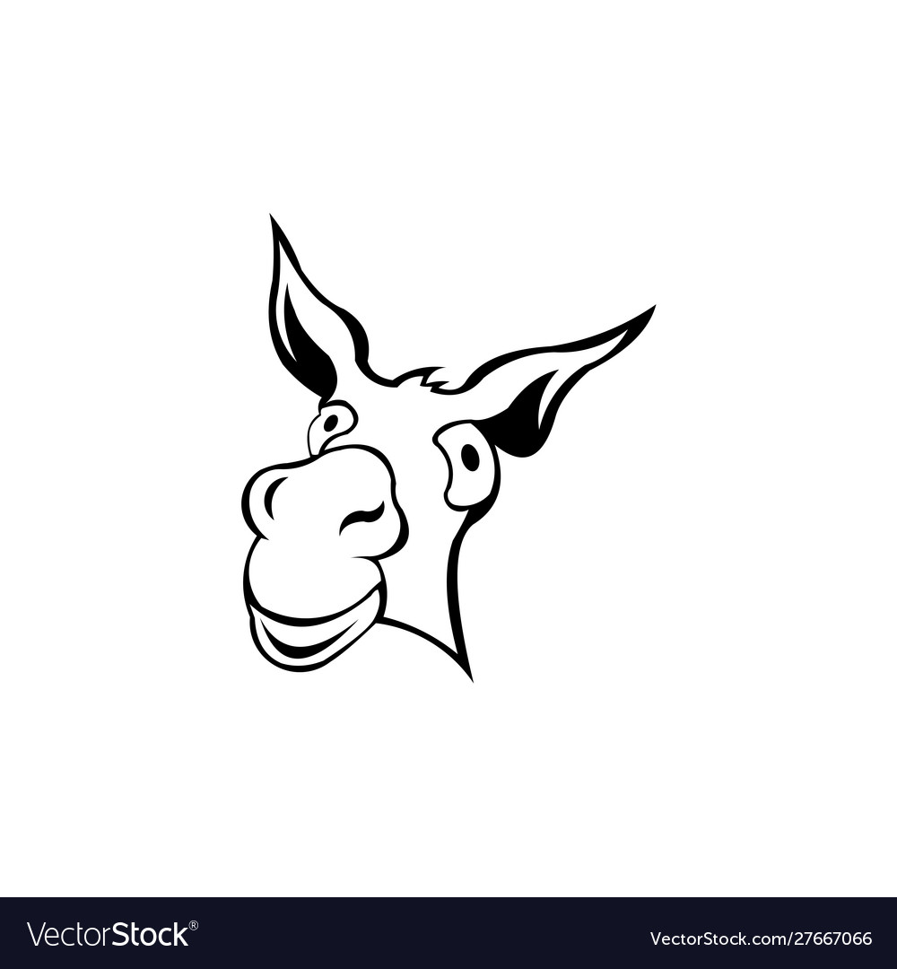 Donkey cute animal cartoon character Royalty Free Vector