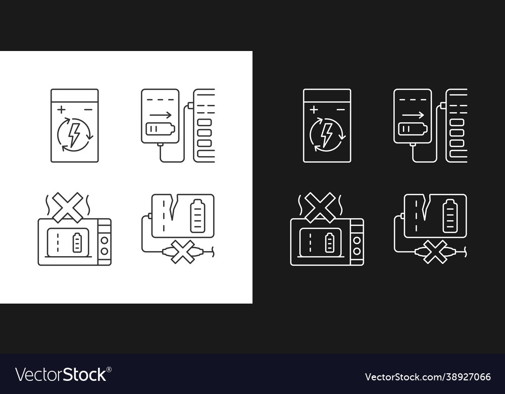 Effective charger use linear manual label icons