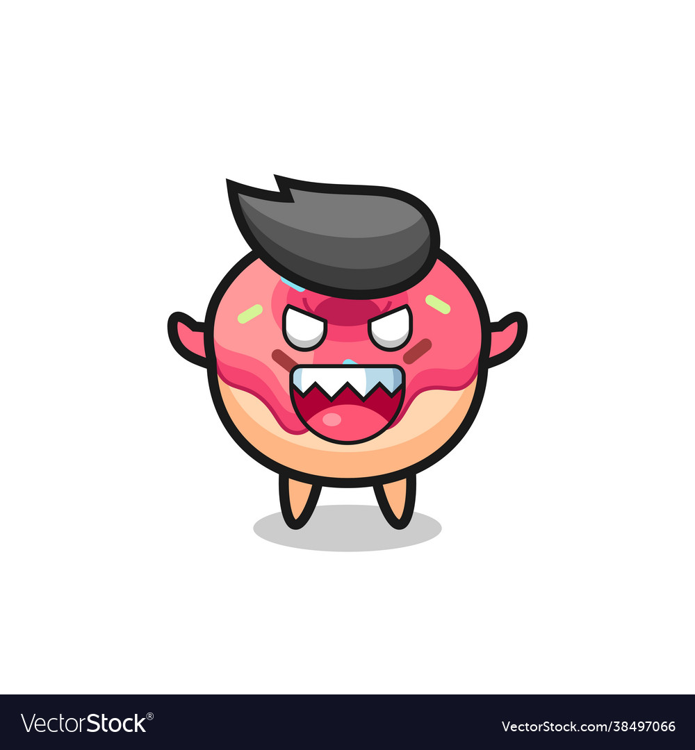 Evil doughnut mascot character Royalty Free Vector Image