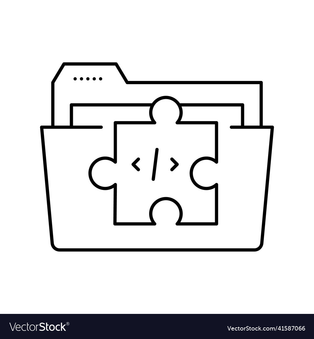 Ordner mit Programmcode-Dateien Zeile Symbol vector image Ordner mit Programmcode-Dateien Zeile Symbol