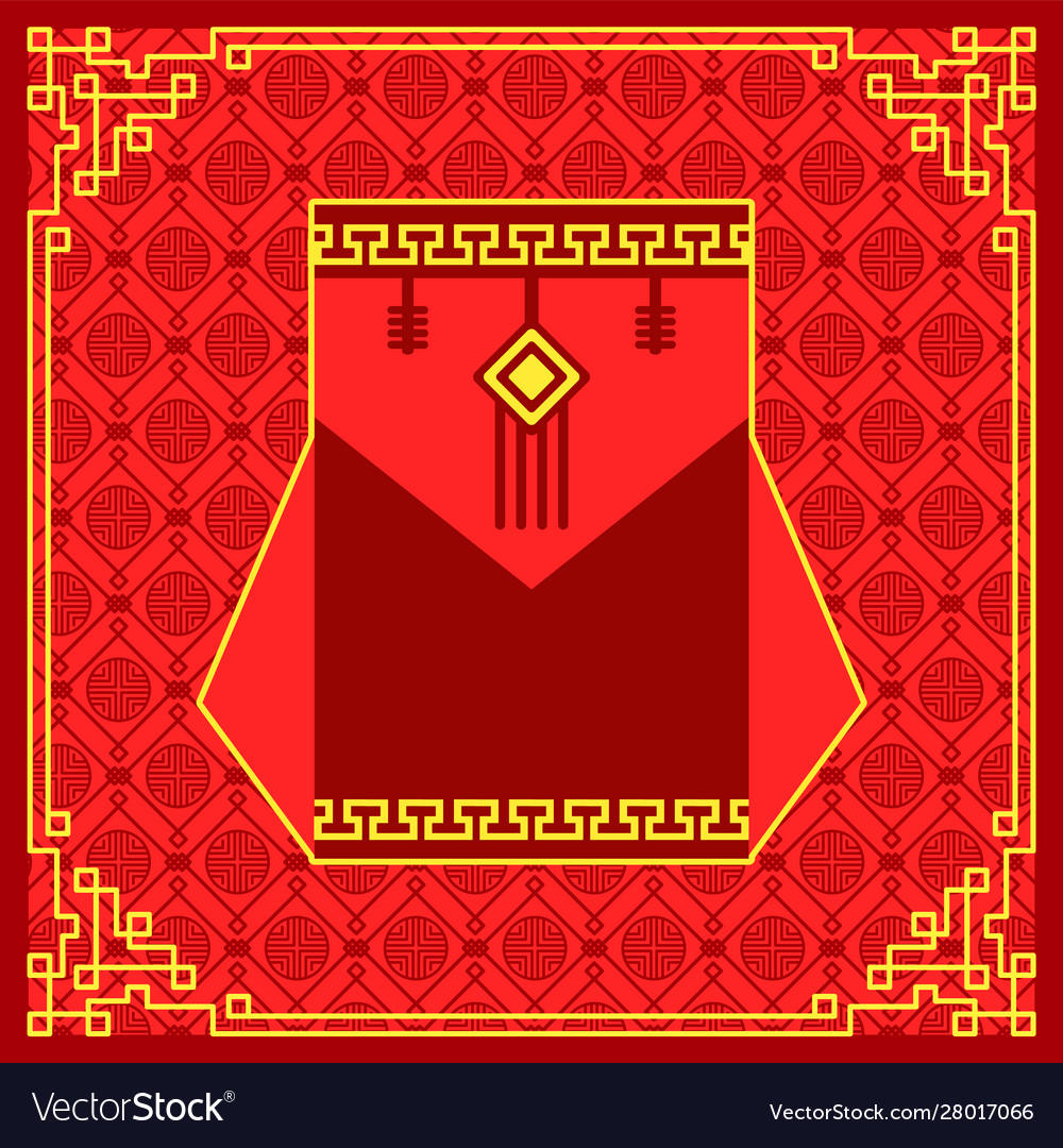 Fortune bag chinese traditional greeting holiday Vector Image