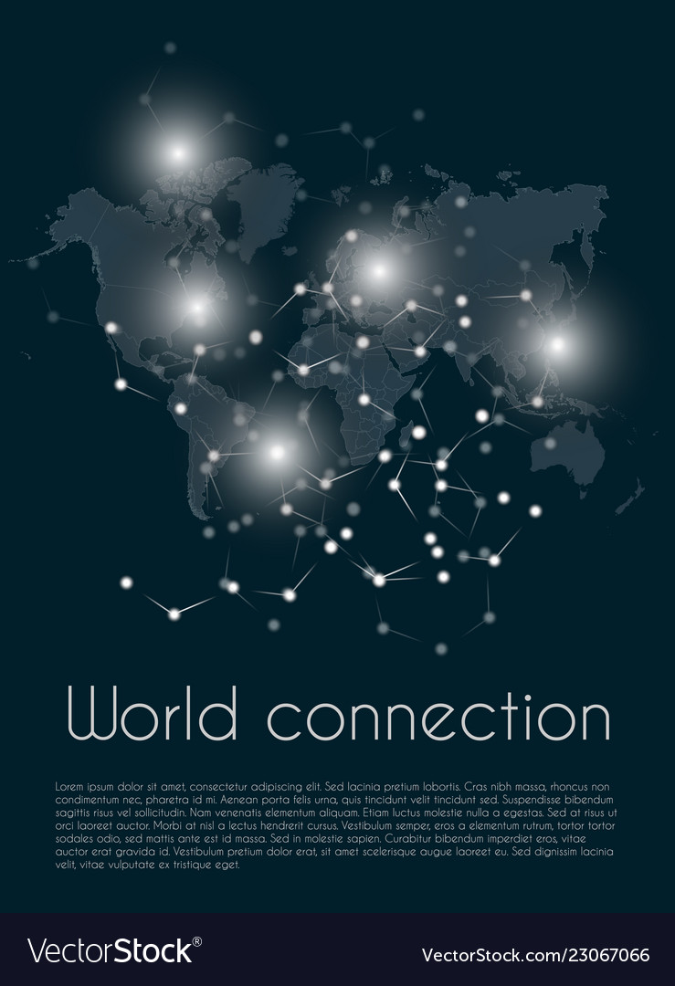 Global network connection vector image Global network connection