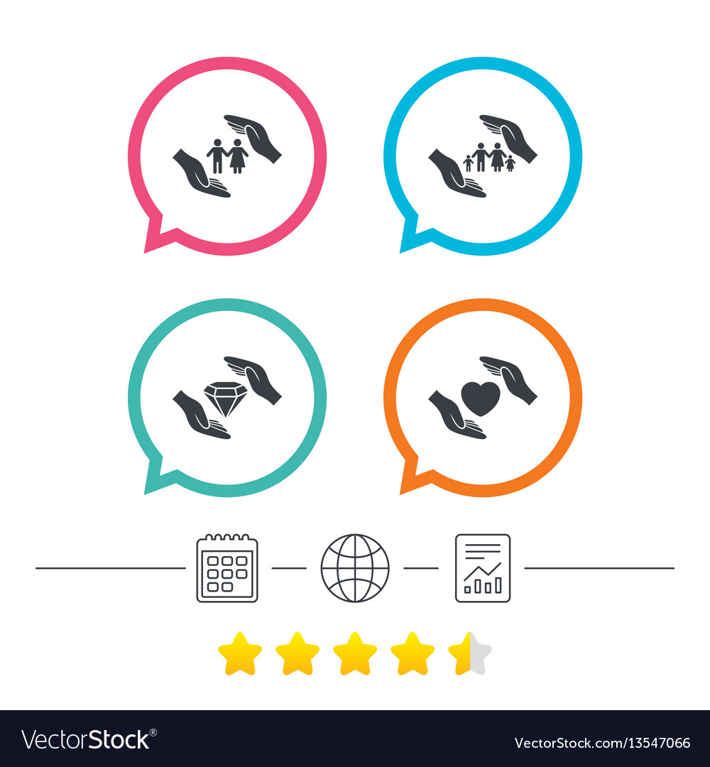 Hands insurance icons family life-assurance