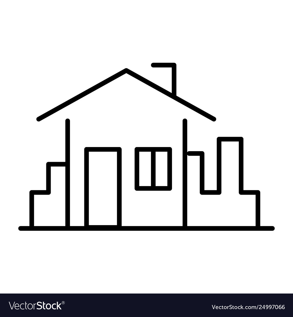 House in town thin line icon home in city Vector Image