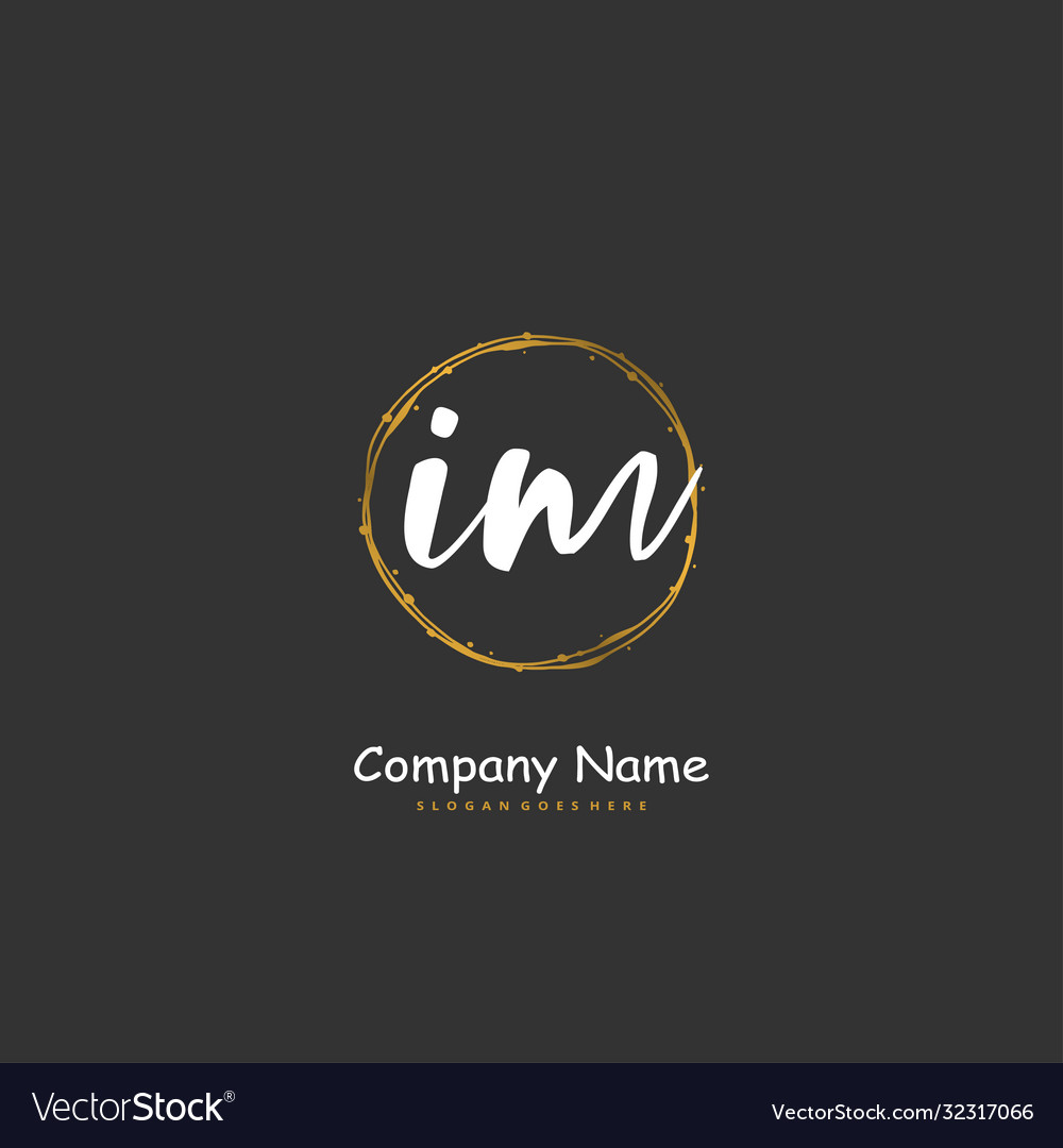 I m im initial handwriting and signature logo