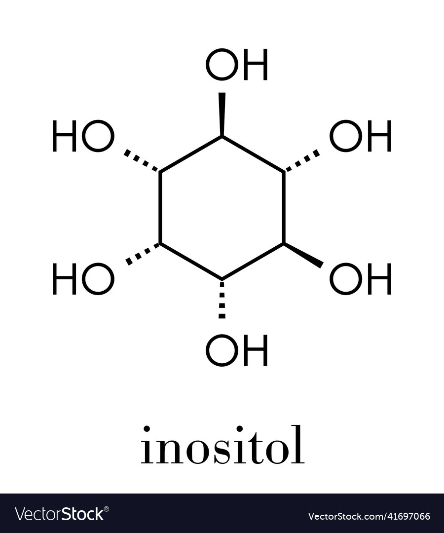 Inositol myo-inositol molecule and its Royalty Free Vector