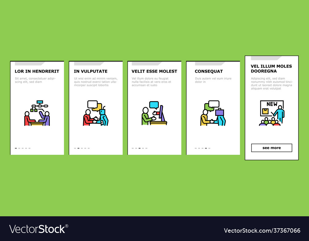 Introduction speech onboarding icons set Vector Image Introduction speech onboarding icons set