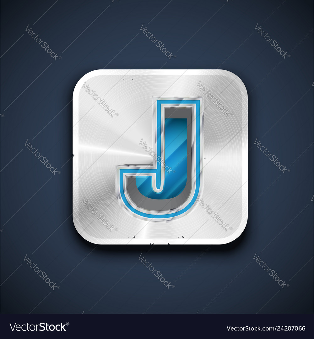 Metallic 3d character from a font set vector image Metallic 3d character from a font set