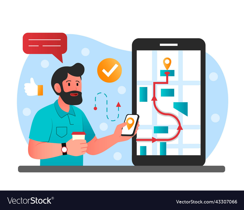 Navigation application concept vector image Navigation application concept