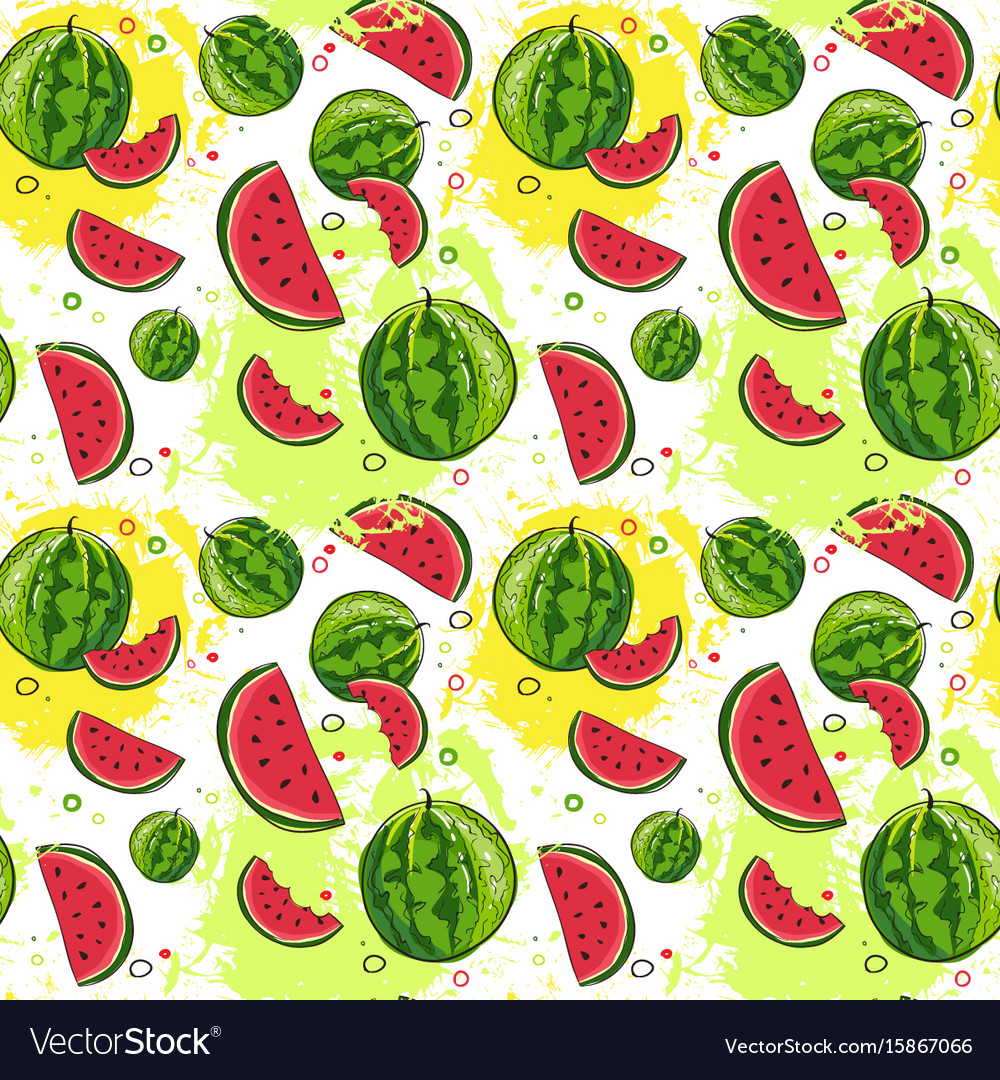 Seamless pattern watermelon tropical summer