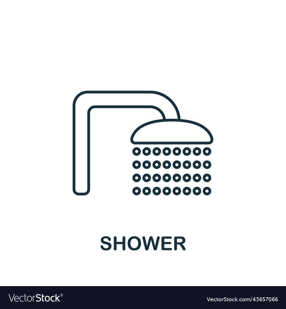 Shower icon line simple for templates web