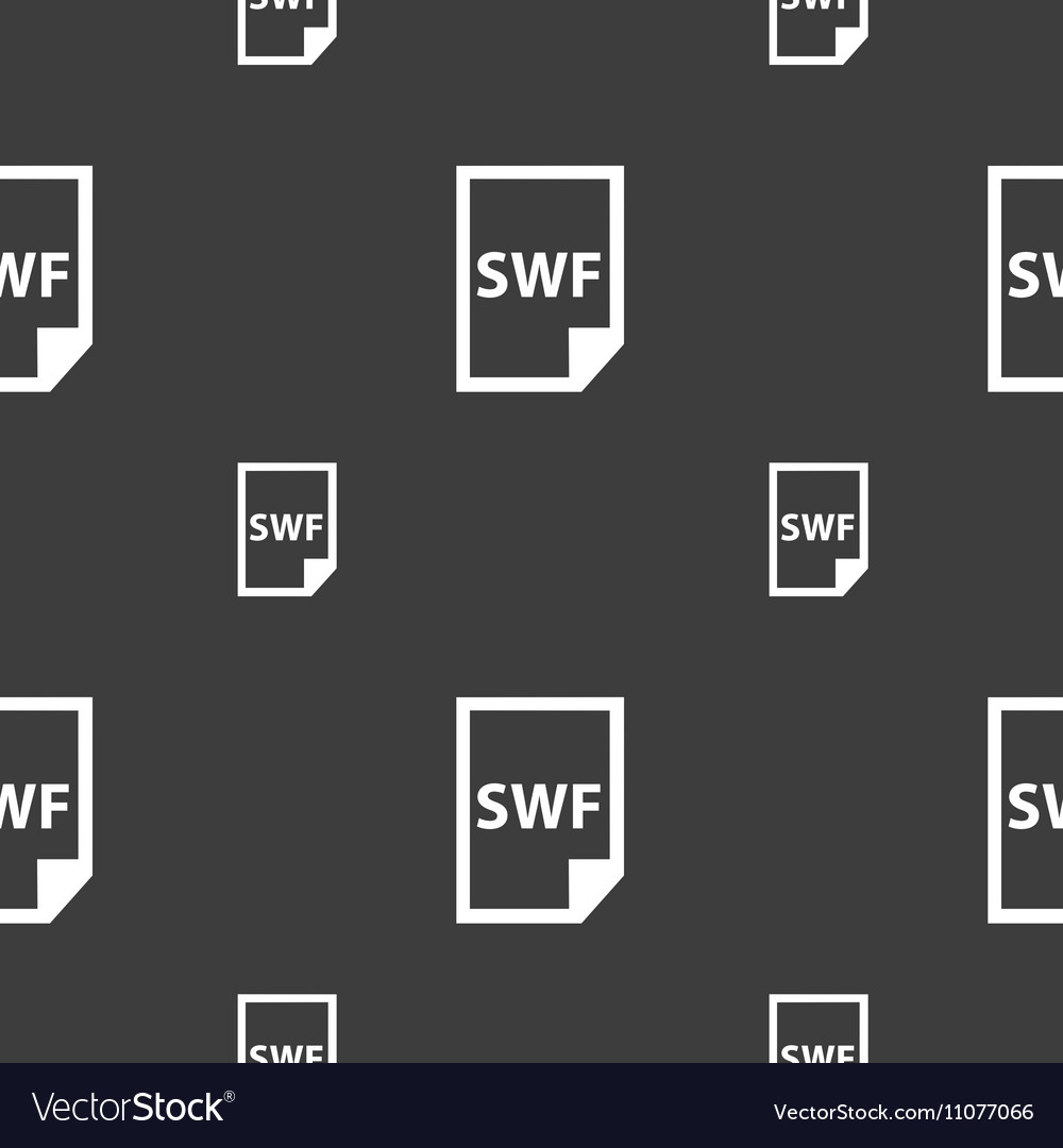 Swf file icon sign seamless pattern on a gray