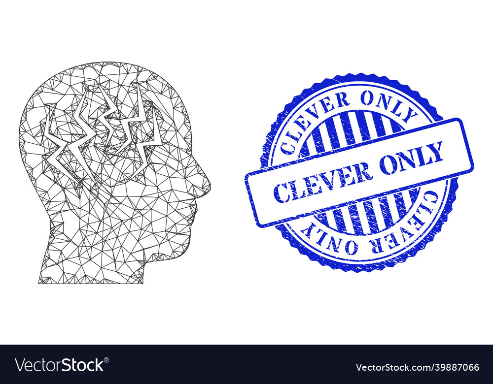 Textured clever only badge and hatched brainstorm