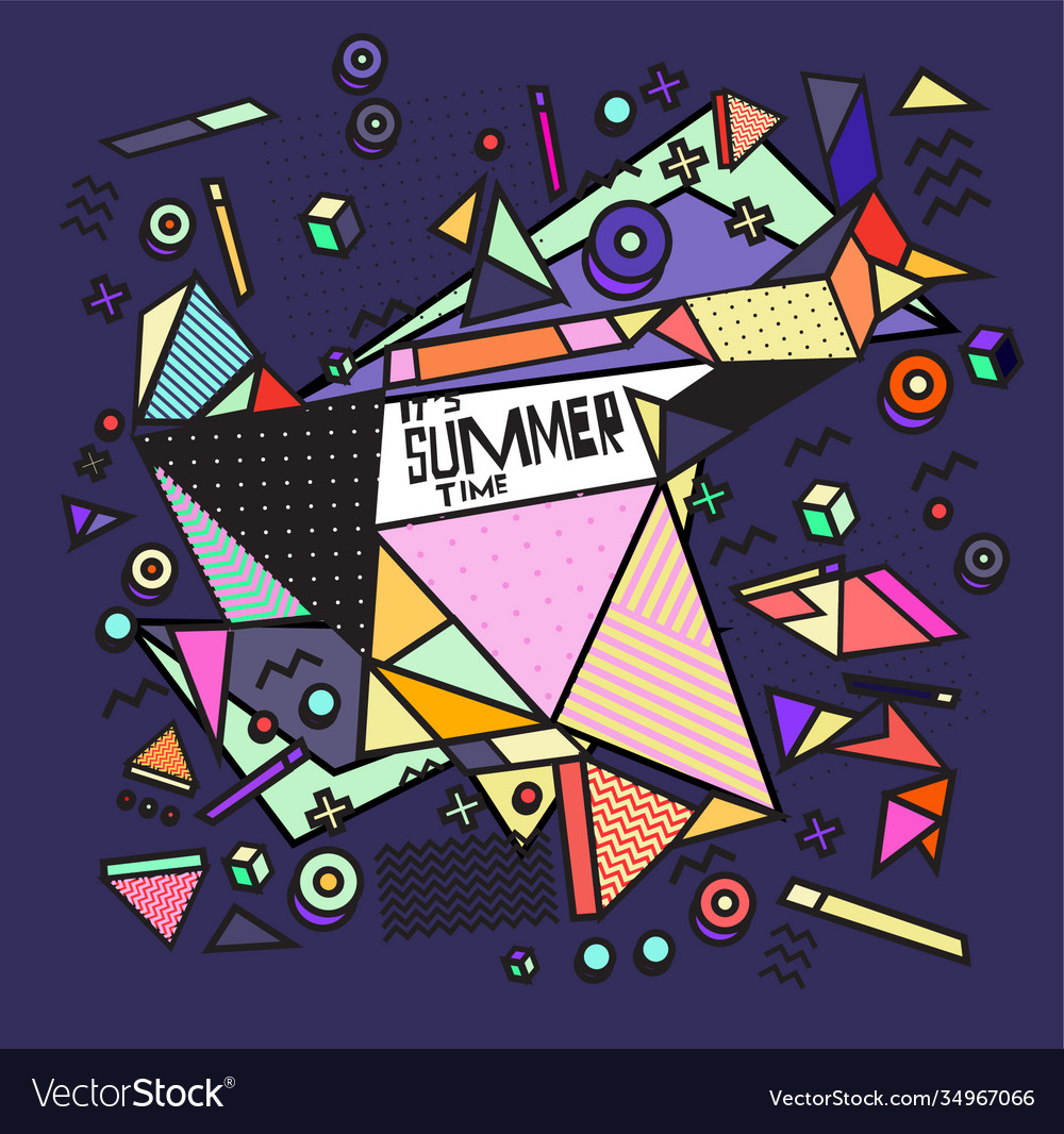Triangle geometric forms for summer design event vector image Triangle geometric forms for summer design event