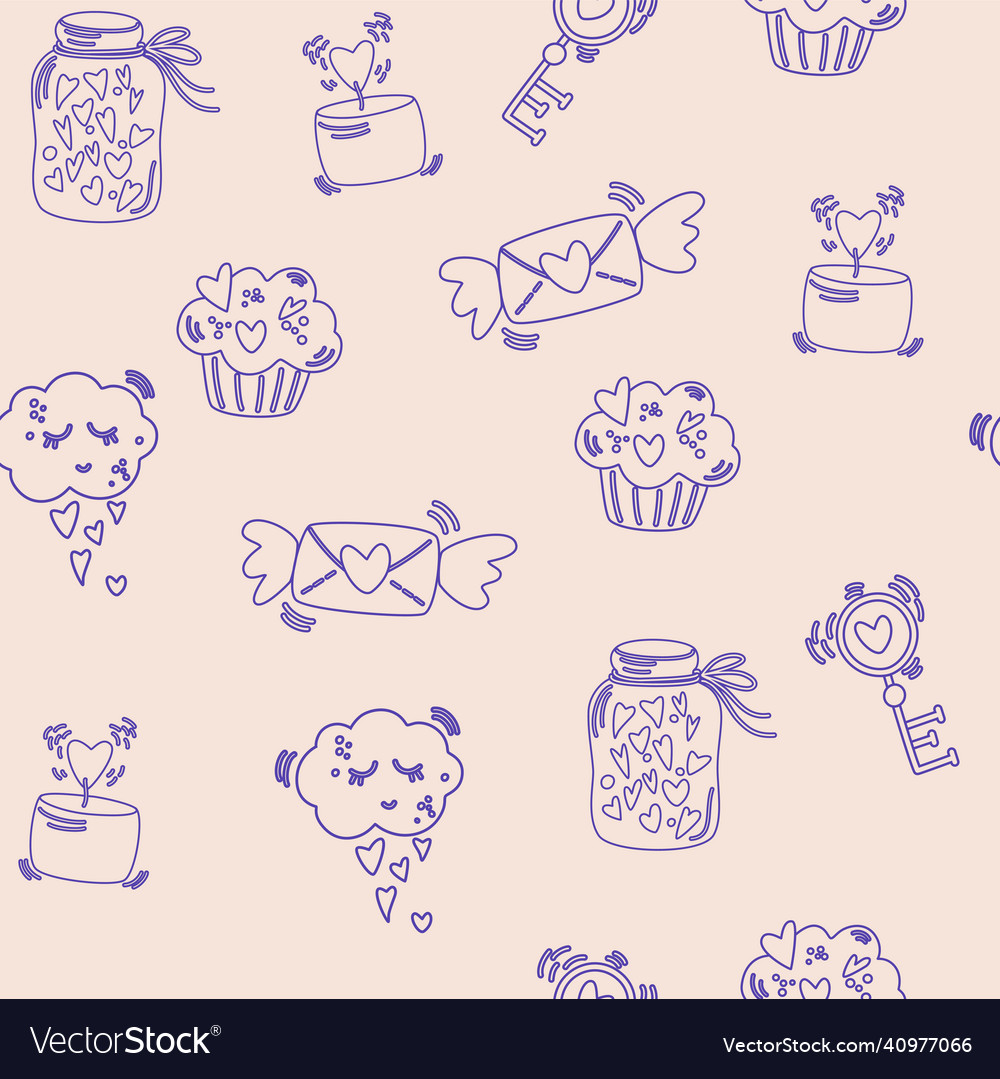 Valentine s day seamless pattern love and wedding