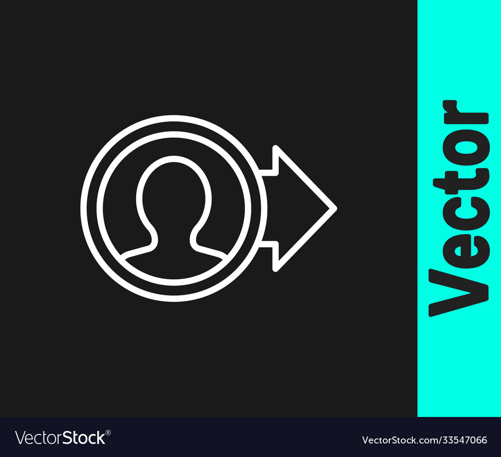 White line create account screen icon isolated vector image White line create account screen icon isolated
