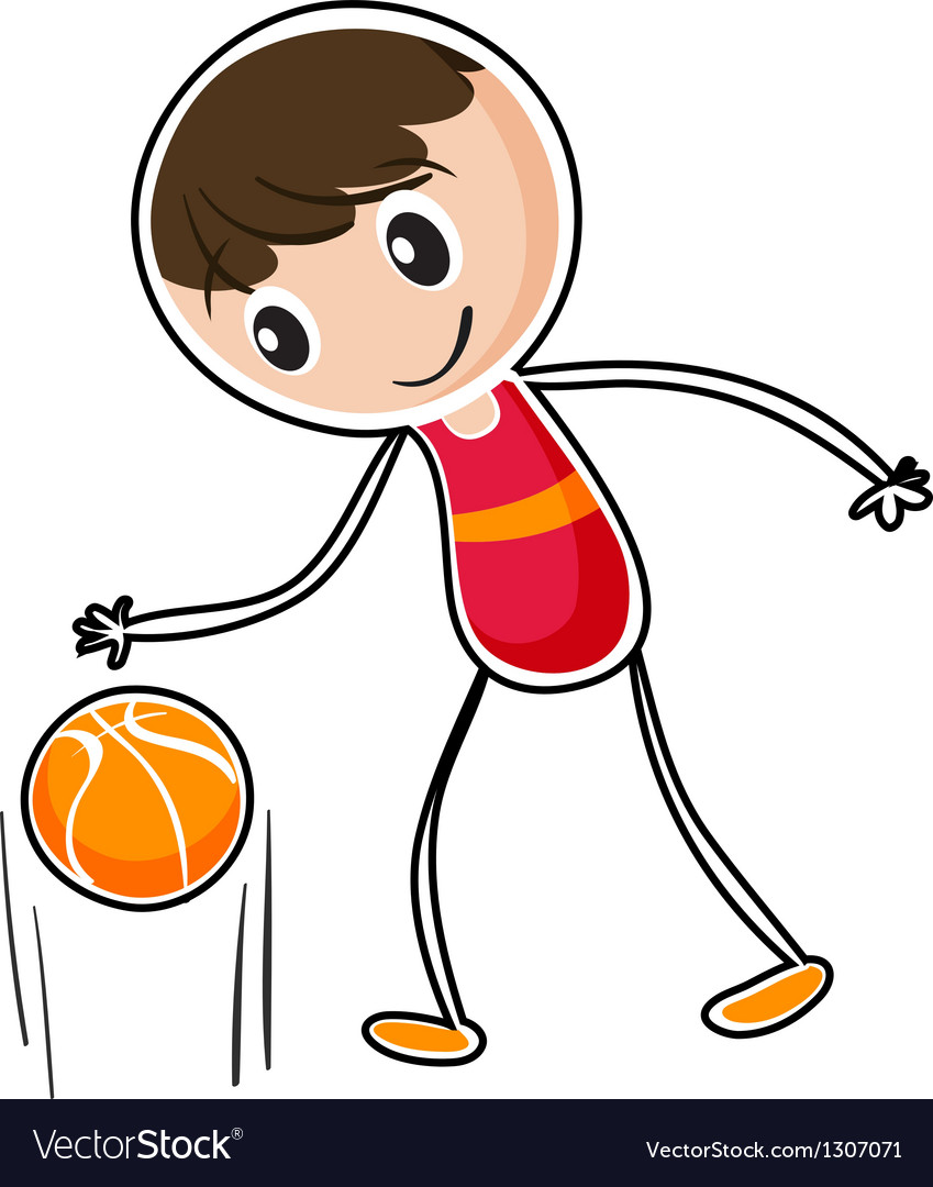 A boy dribbling a ball Royalty Free Vector Image