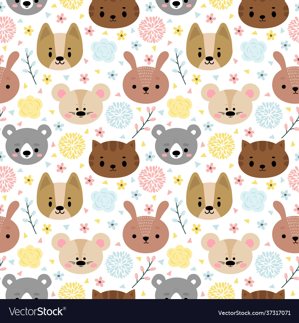 Childish seamless pattern with cute smiley