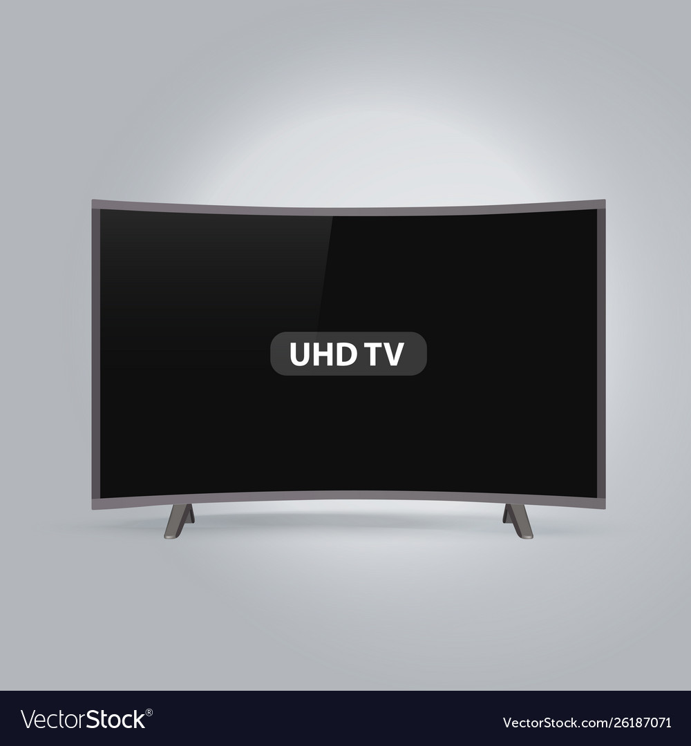 Curved smart led uhd tv series isolated on gray