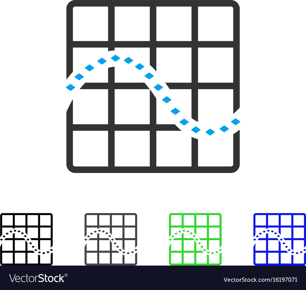 Dotted function chart flat icon