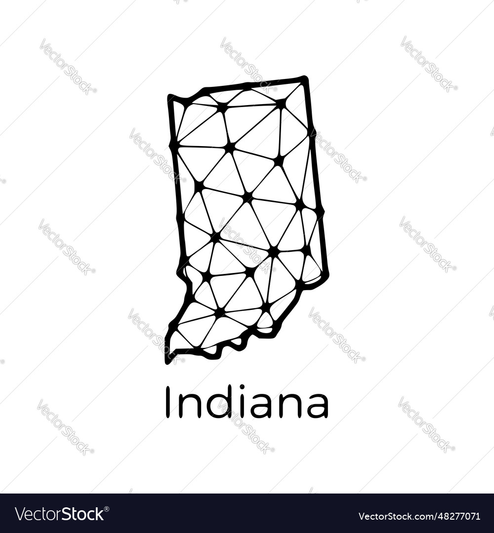 Indiana state map polygonal made of lines Vector Image