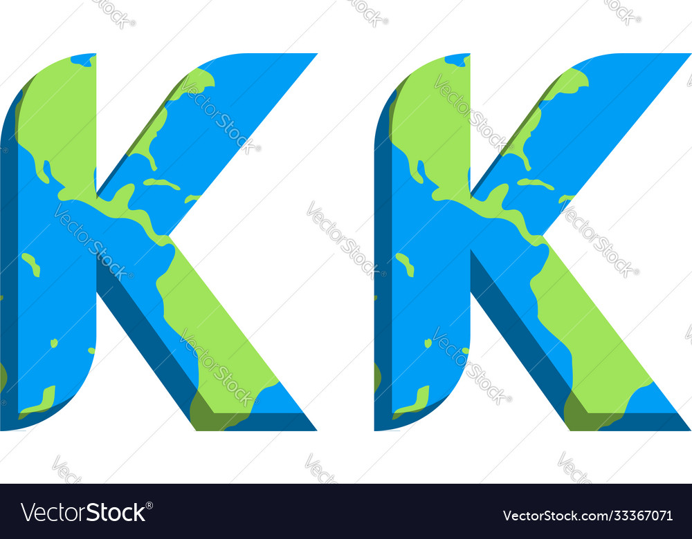 Original kk logo design mit weltkarte style vector image Original kk logo design mit weltkarte style