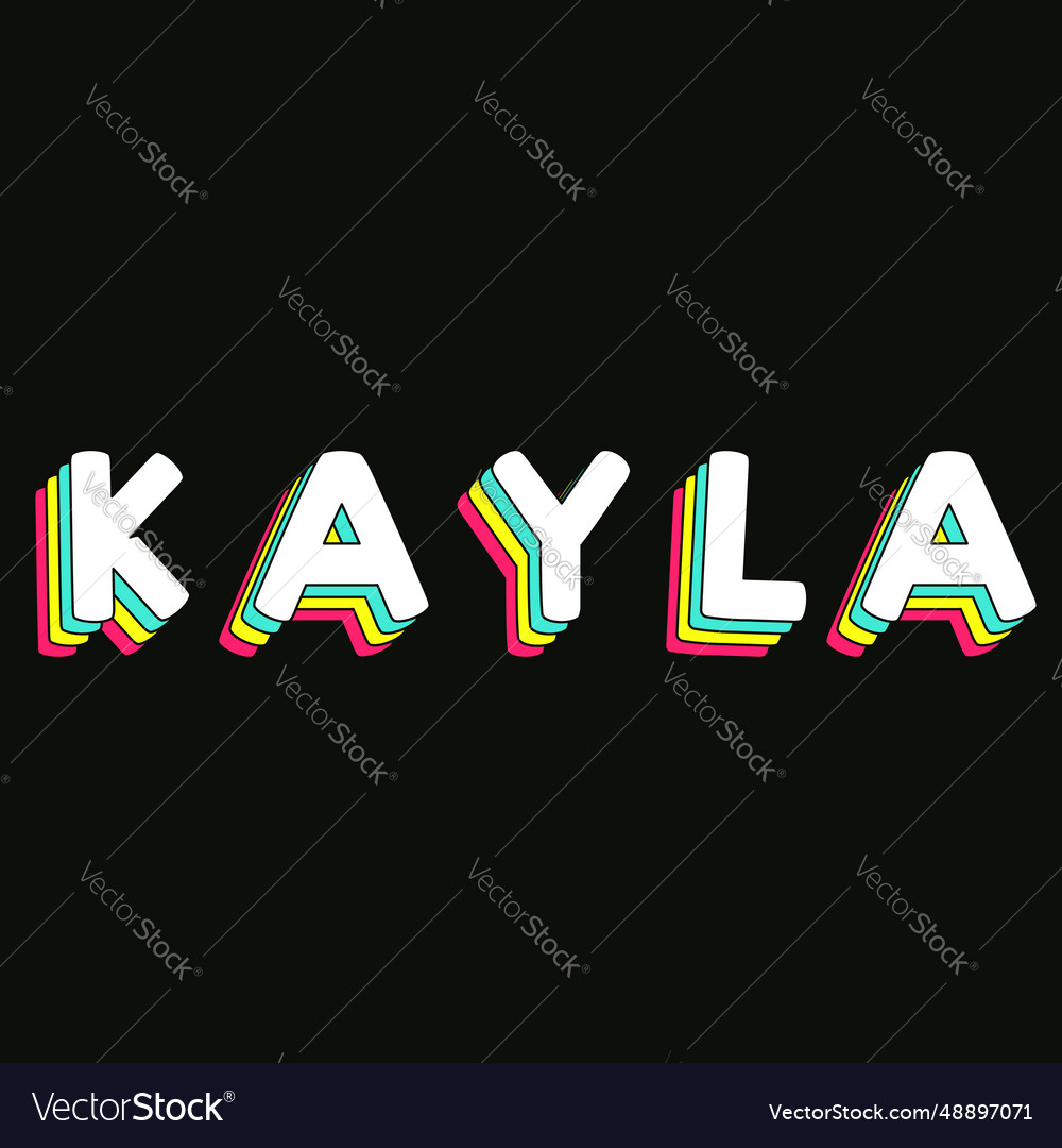 Kayla - retro rainbow typography faded style