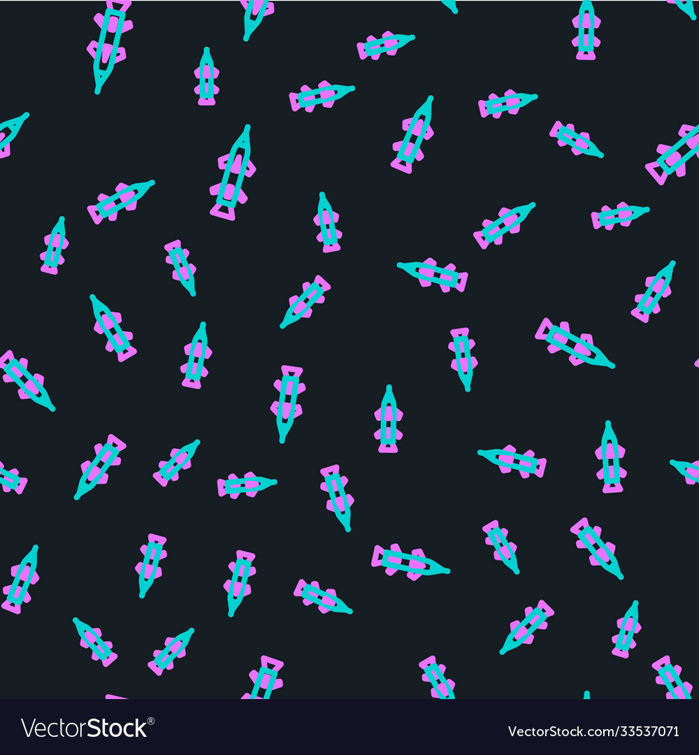 Line rocket icon isolated seamless pattern