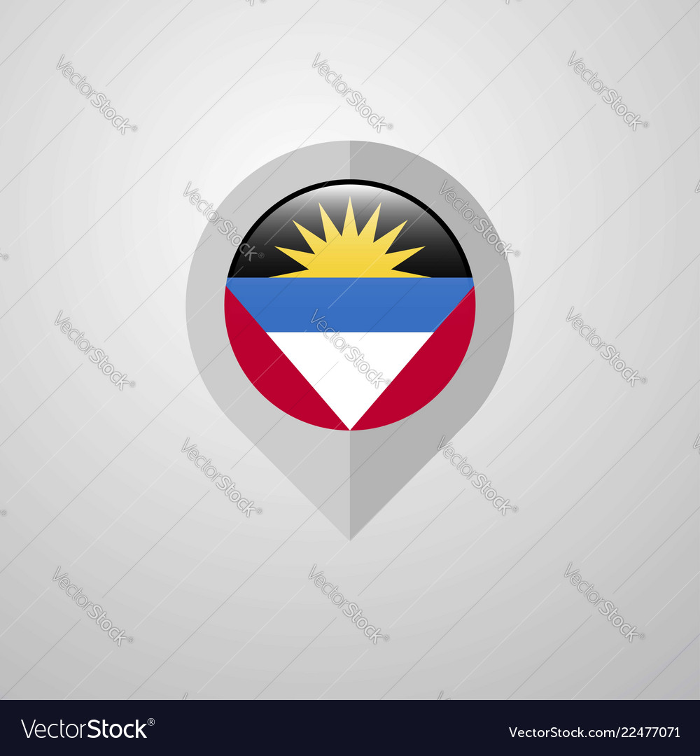Karten-Navigation Pointer mit Antigua und Barbuda