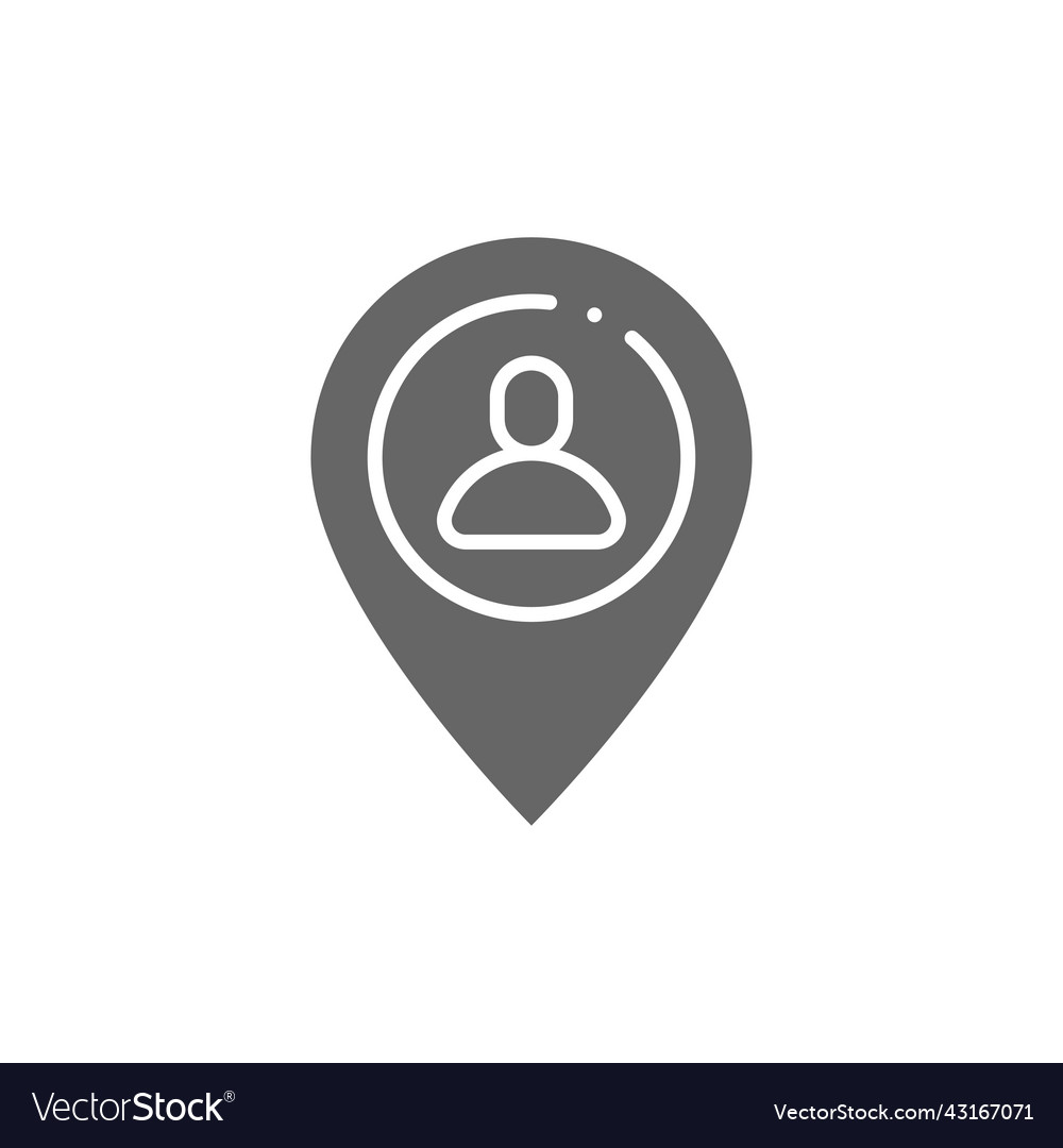 Meeting point glyph icon user map marker linear