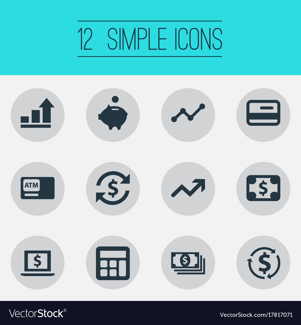 Set of simple currency icons