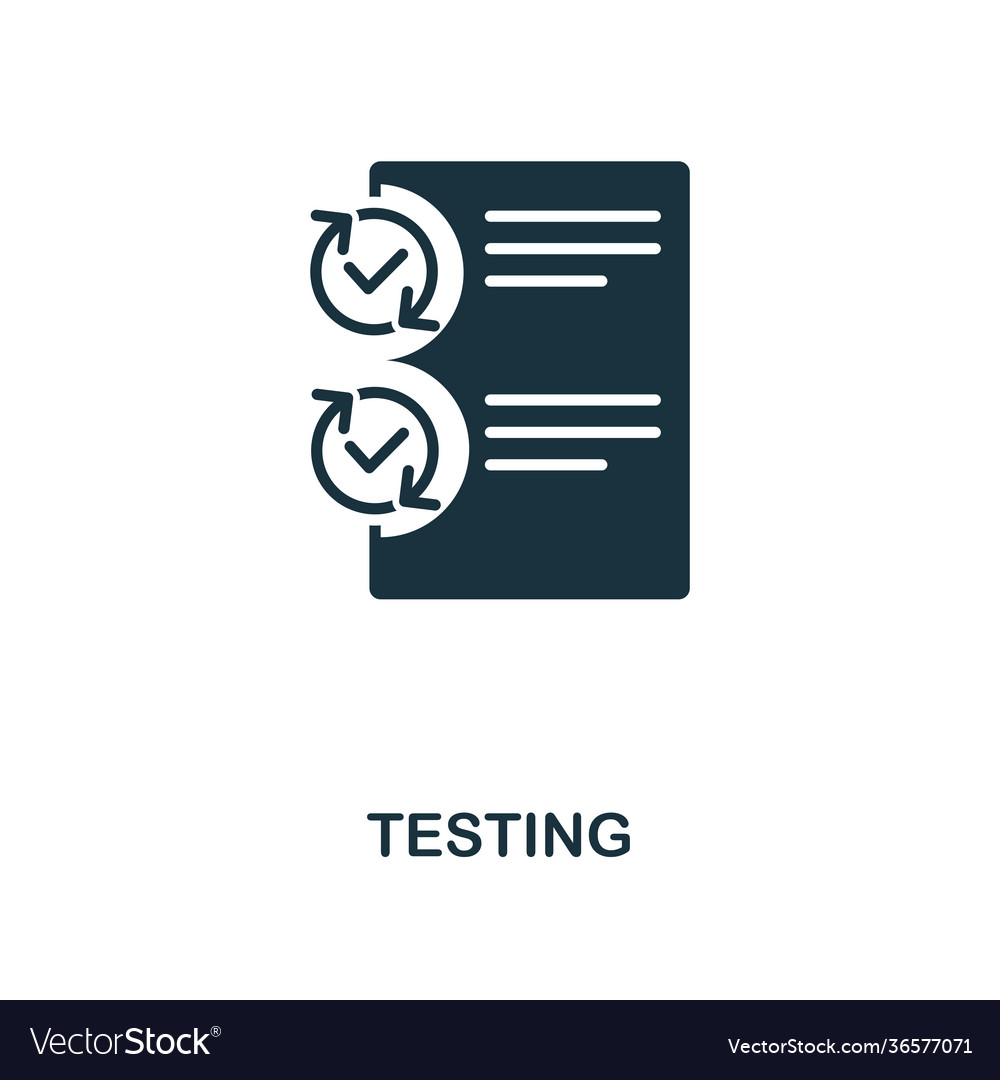 Testing icon monochrome style design from vector image Testing icon monochrome style design from
