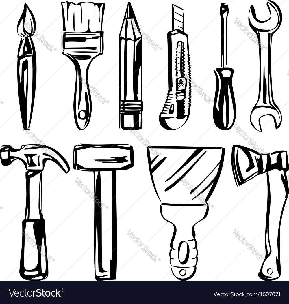 Tools set Royalty Free Vector Image - VectorStock