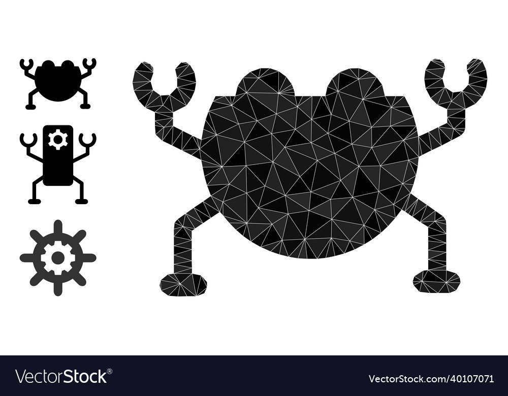 Triangle filled artificial nanobot icon vector image Triangle filled artificial nanobot icon