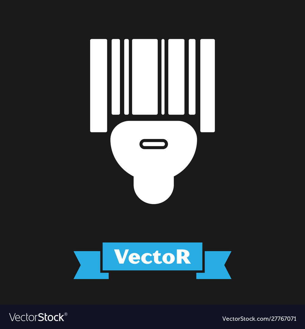 White scanner scanning bar code icon isolated vector image White scanner scanning bar code icon isolated