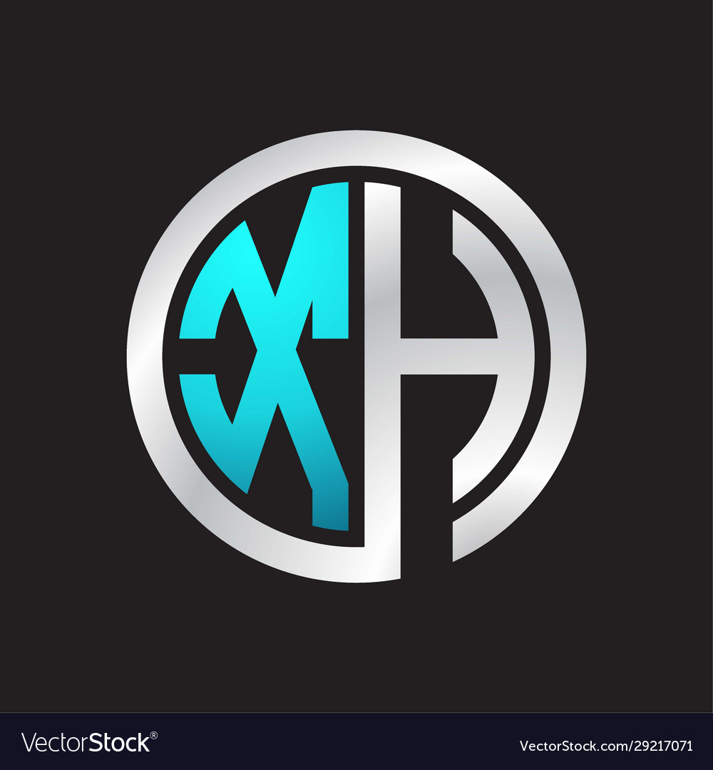 Xh initial logo linked circle monogram