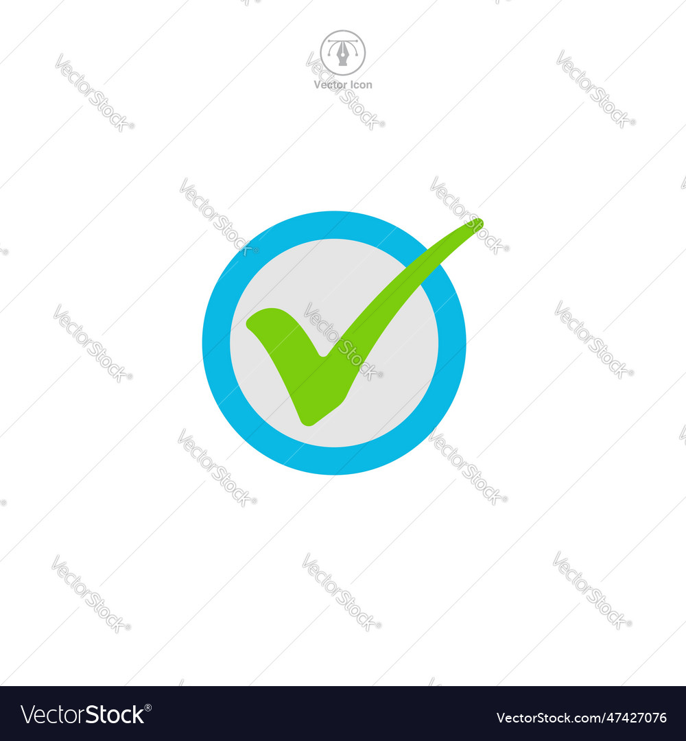 A circular check mark icon the design uses flat vector image A circular check mark icon the design uses flat