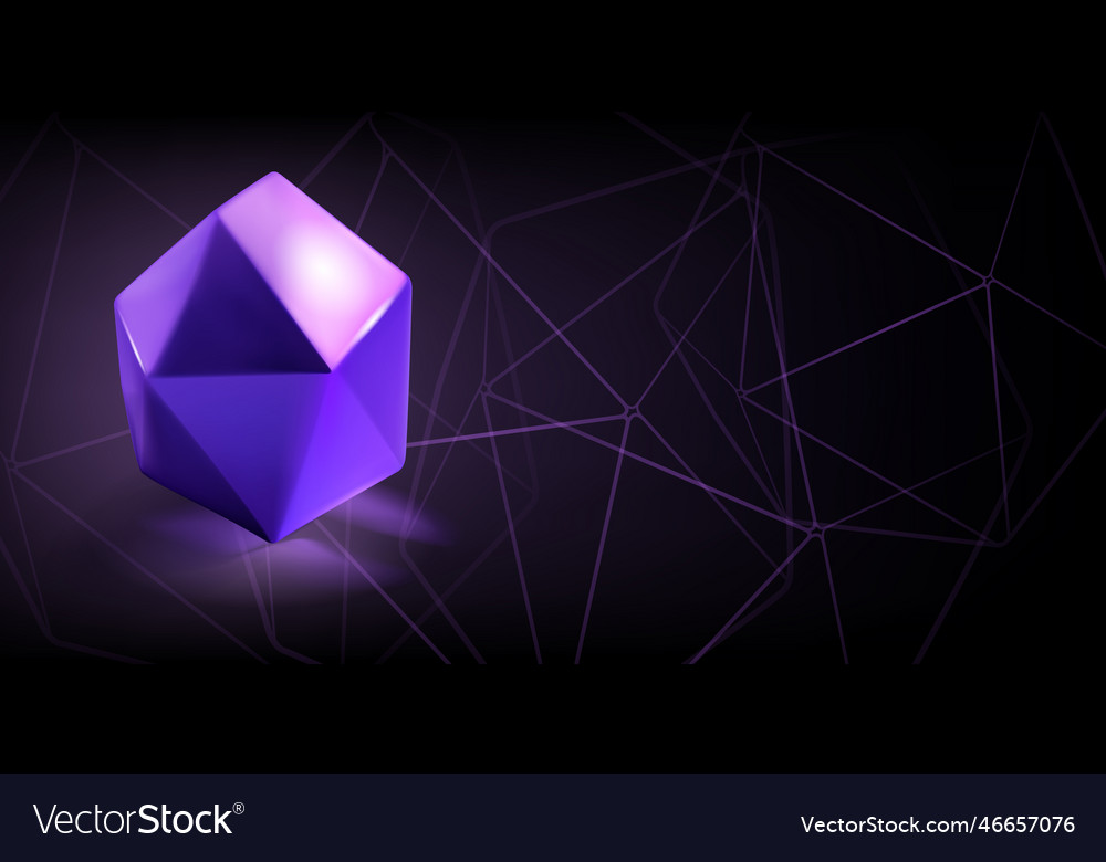 Abstract background with low poly 3d shape Vector Image