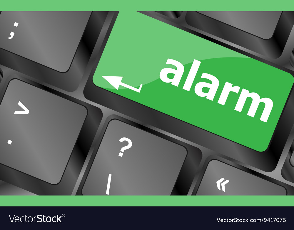 Alarm button on a black computer keyboard