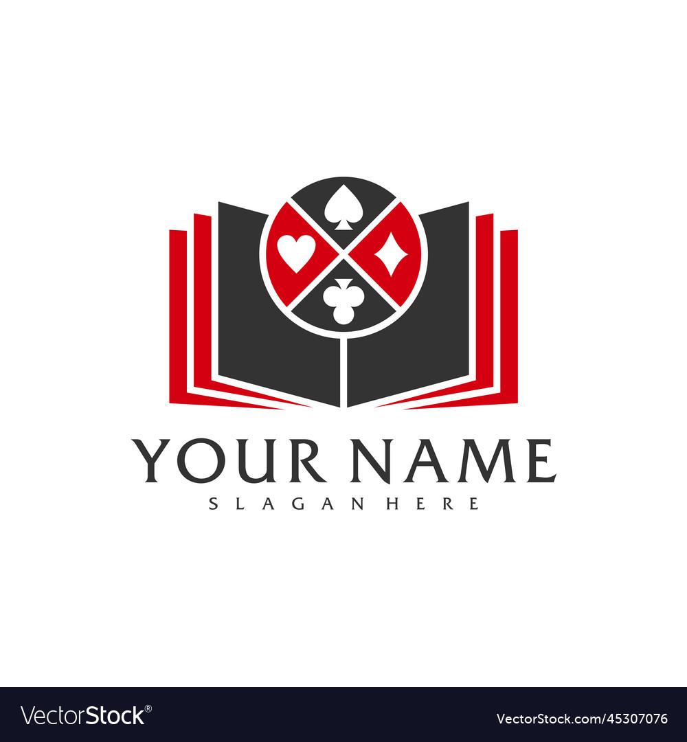 Book poker logo template creative