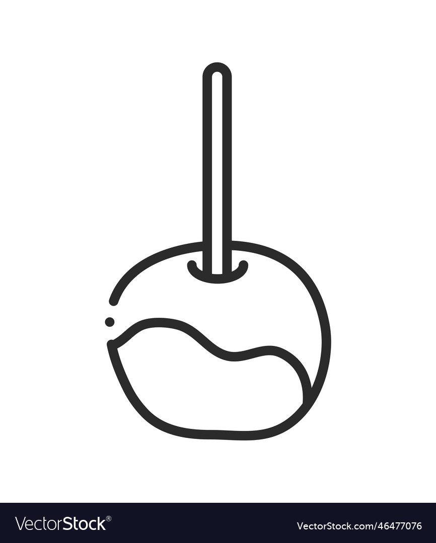 Candy apple in stick Royalty Free Vector Image