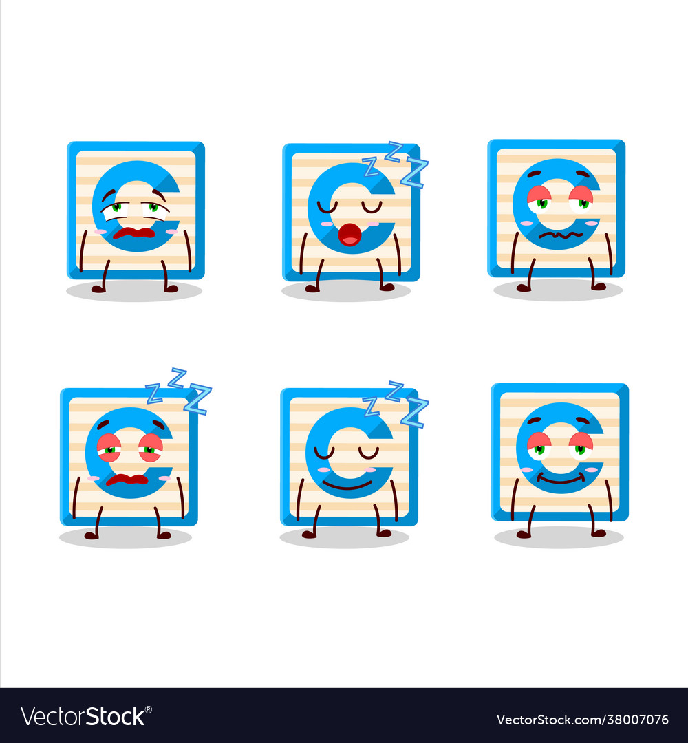 Cartoon character toy block c with sleepy