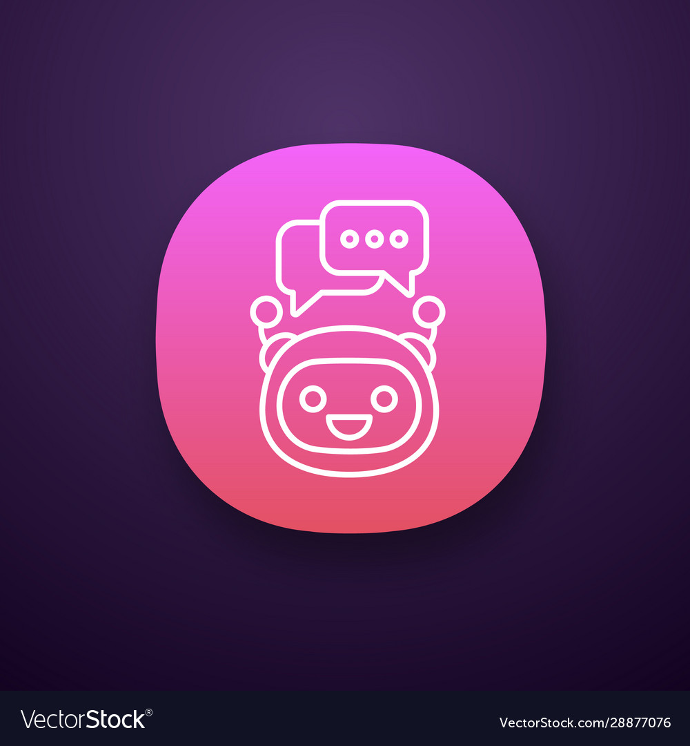 Chatbot with speech bubbles app icon vector image Chatbot with speech bubbles app icon