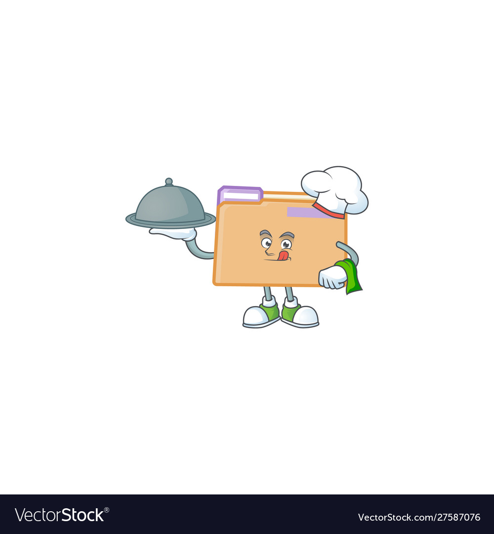 Chef with food folder for storage character