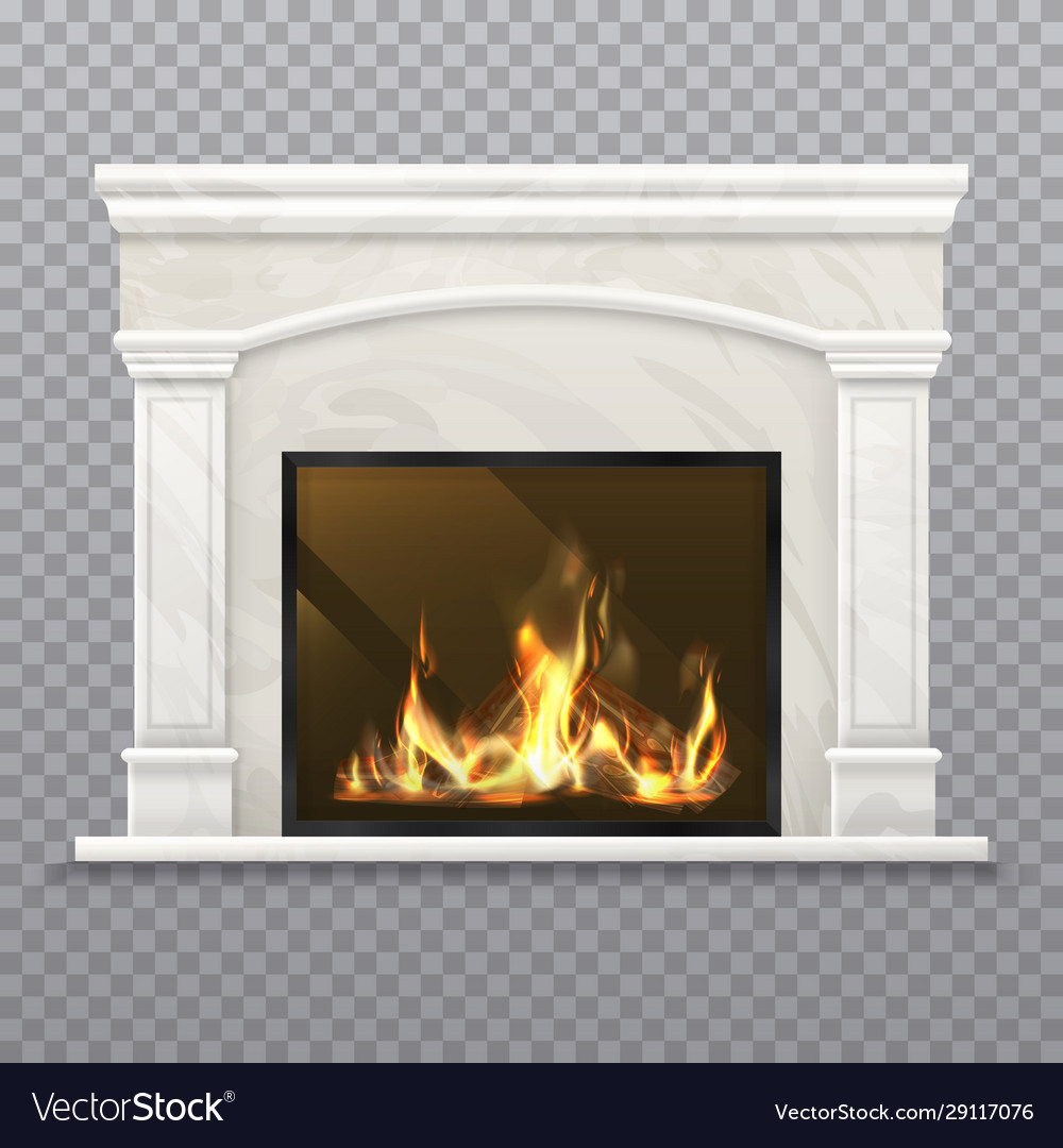 Chimney Or Fireplace With Burning Wood Royalty Free Vector