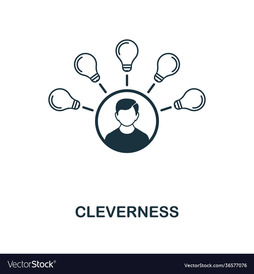 Cleverness icon monochrome style design from